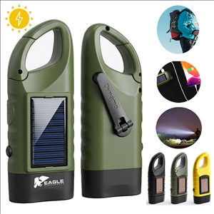 Portable Hand Crank Solar Powered Flashlight
